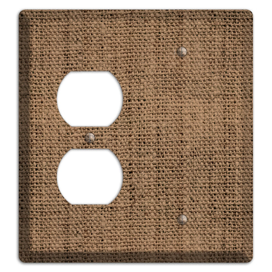 Beaver Burlap Duplex / Blank Wallplate