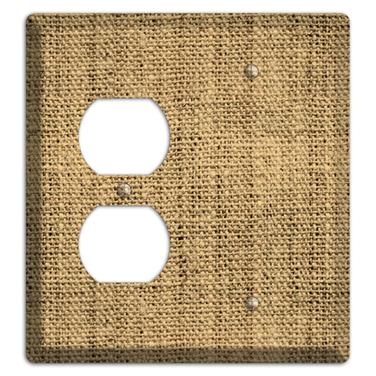 Teak Burlap Duplex / Blank Wallplate