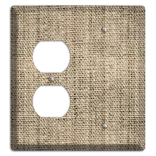 Hillary Burlap Duplex / Blank Wallplate