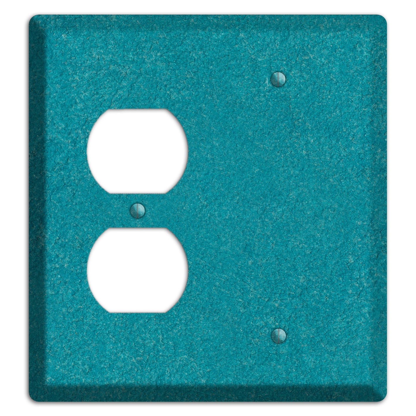 Stucco Teal Duplex / Blank Wallplate