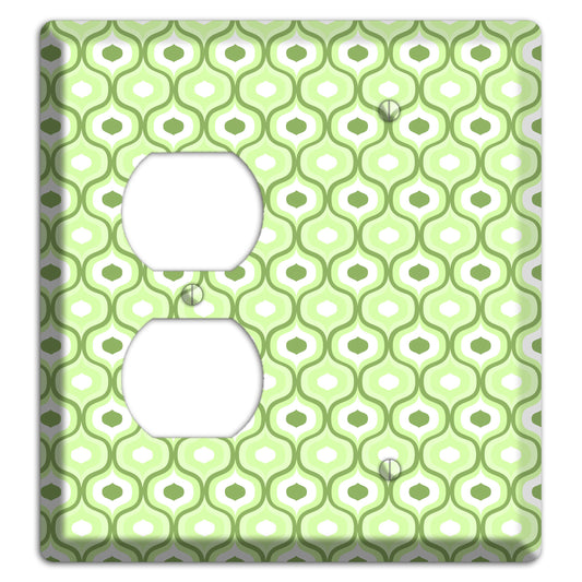 Multi Green Double Scallop Duplex / Blank Wallplate