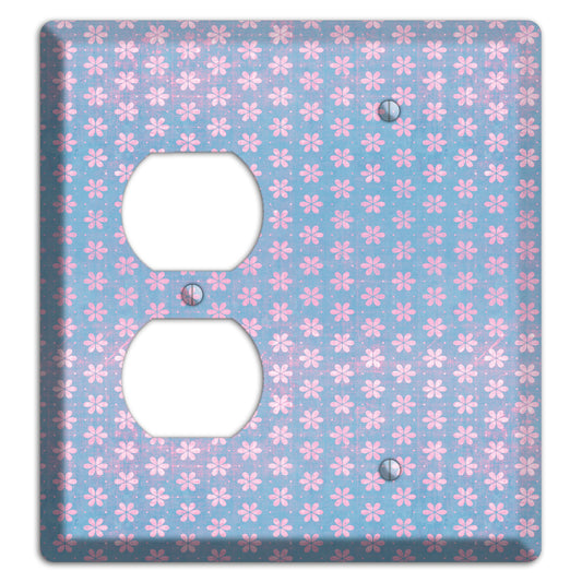 Periwinkle Grunge Floral Contour Duplex / Blank Wallplate