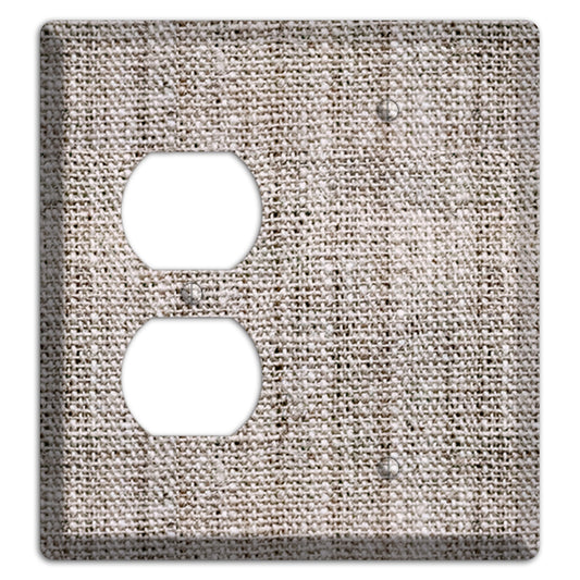 Natural Gray Burlap Duplex / Blank Wallplate