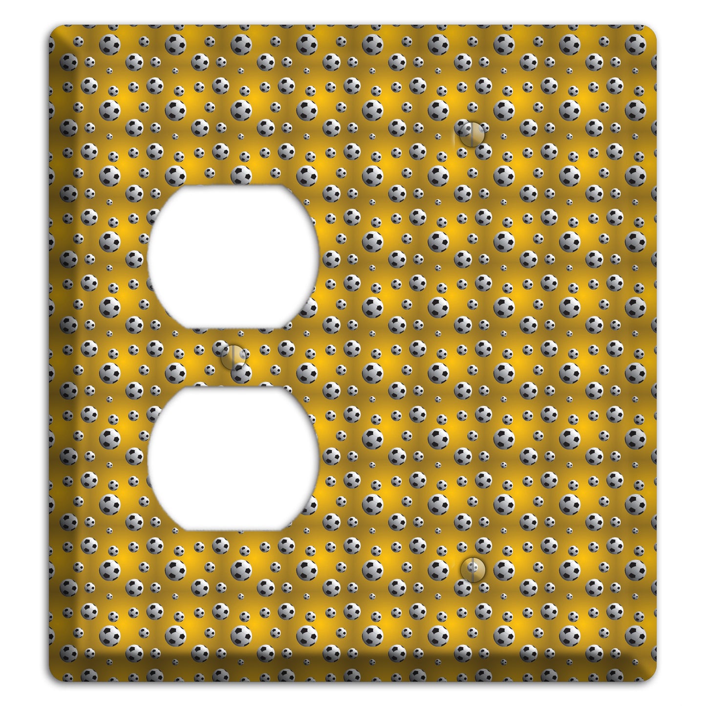 Yellow with Soccer Balls Duplex / Blank Wallplate