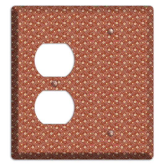 Tiny Brown Vine Floral Duplex / Blank Wallplate