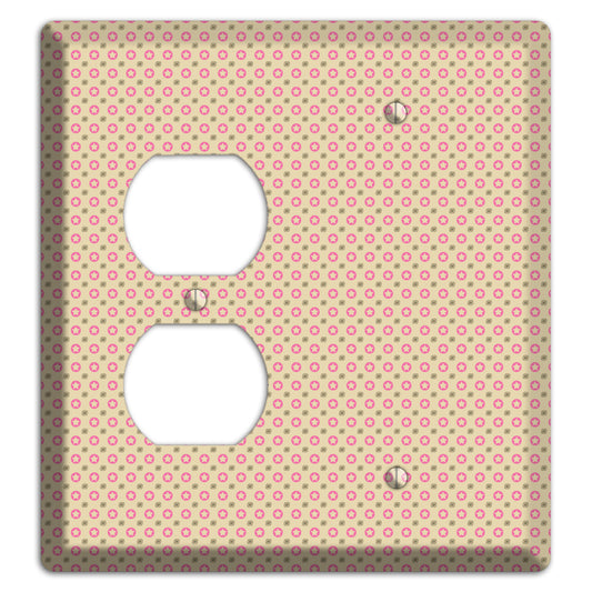 Beige with Pink Stars Duplex / Blank Wallplate