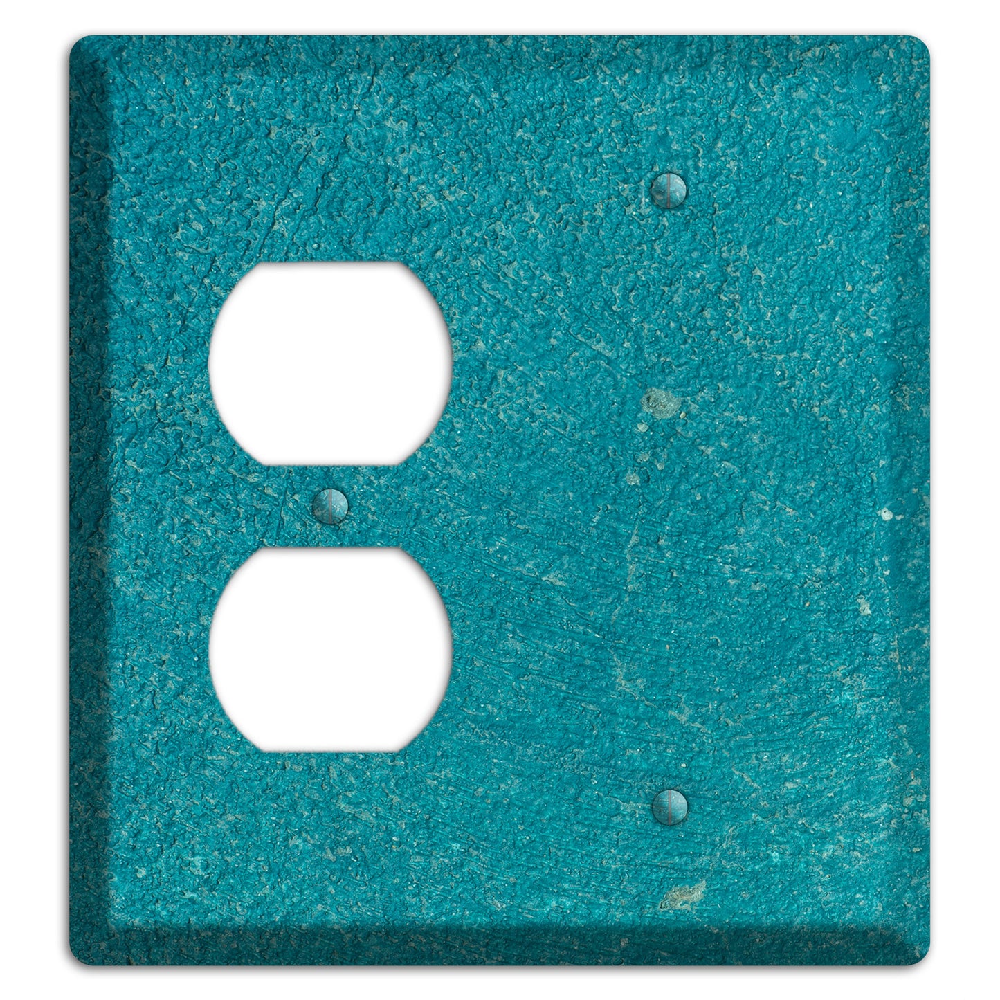 Teal concrete Duplex / Blank Wallplate