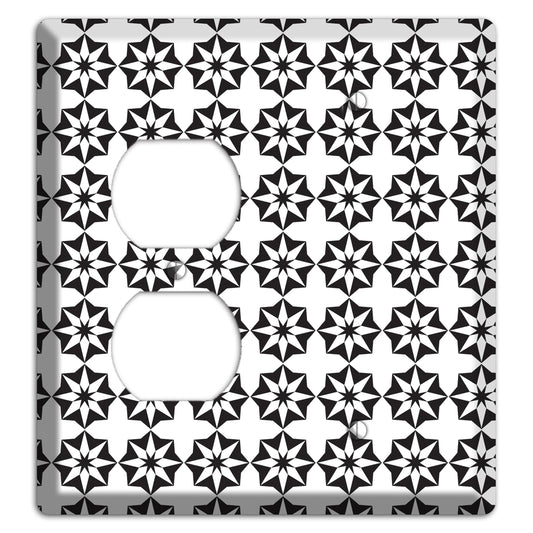 White with Black Foulard Duplex / Blank Wallplate