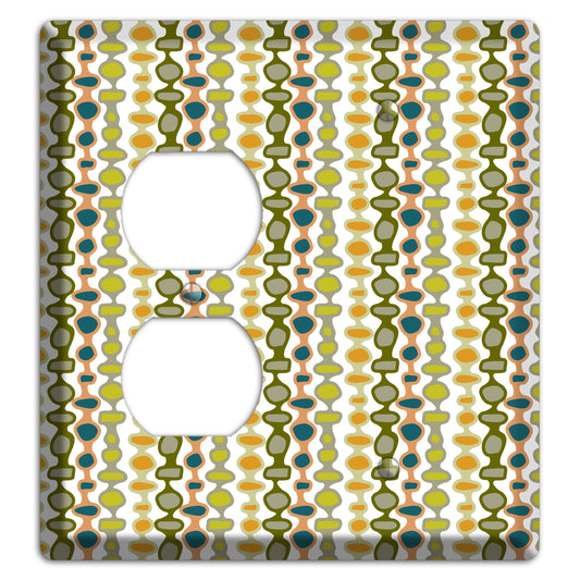 Multi Olive and Mustard Bead and Reel Duplex / Blank Wallplate