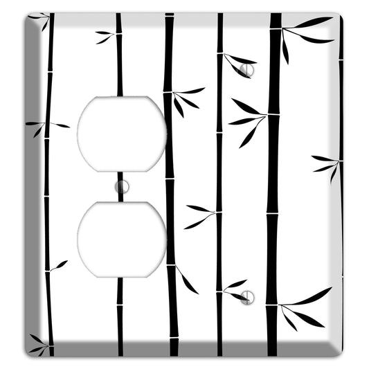 Black and White Bamboo Duplex / Blank Wallplate