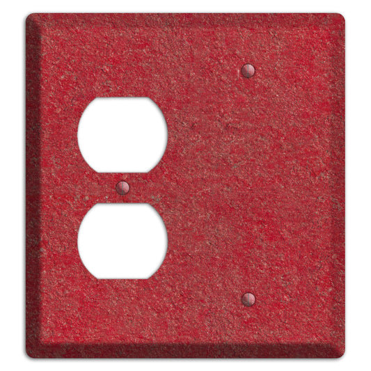 Stucco Red Duplex / Blank Wallplate