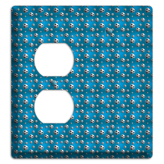 Blue with Soccer Balls Duplex / Blank Wallplate