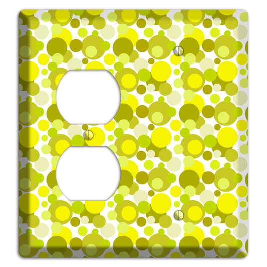 Multi Olive Bubble Dots Duplex / Blank Wallplate