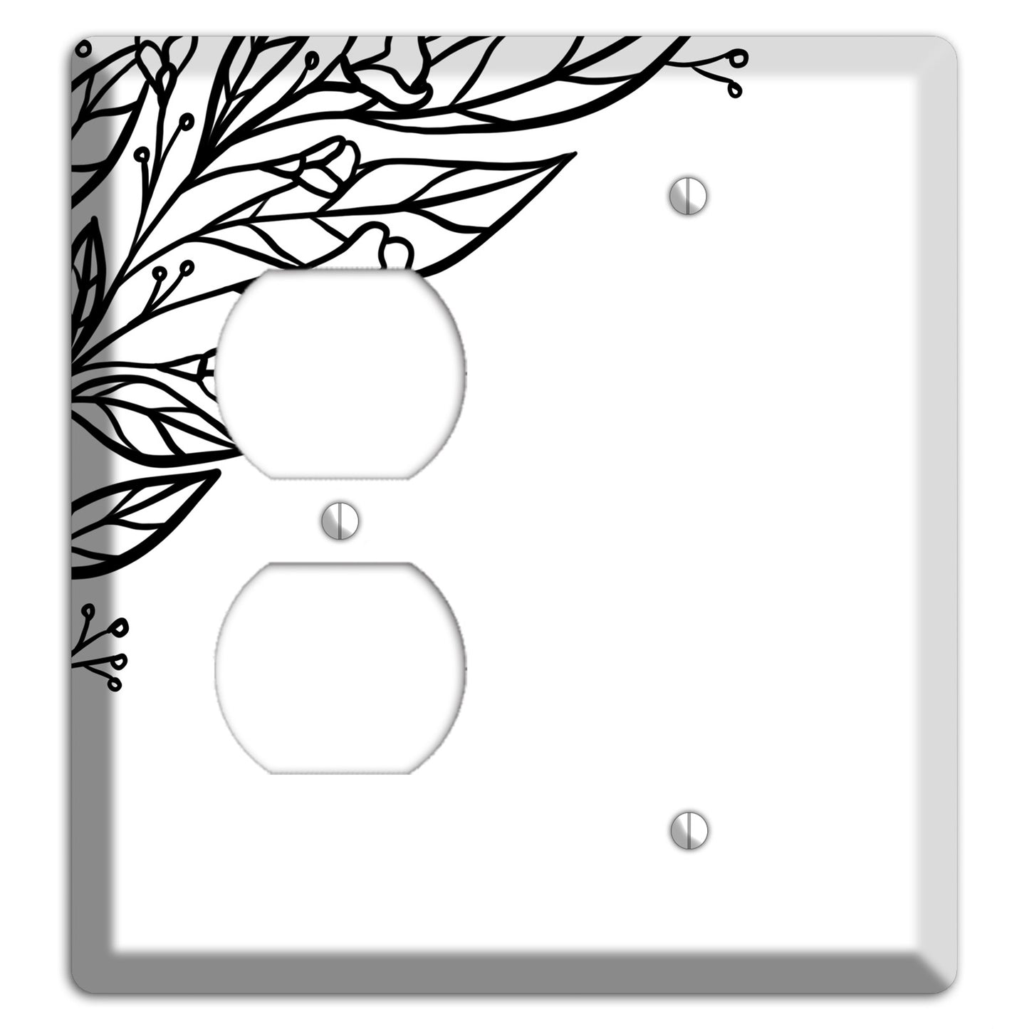 Hand-Drawn Floral 22 Duplex / Blank Wallplate