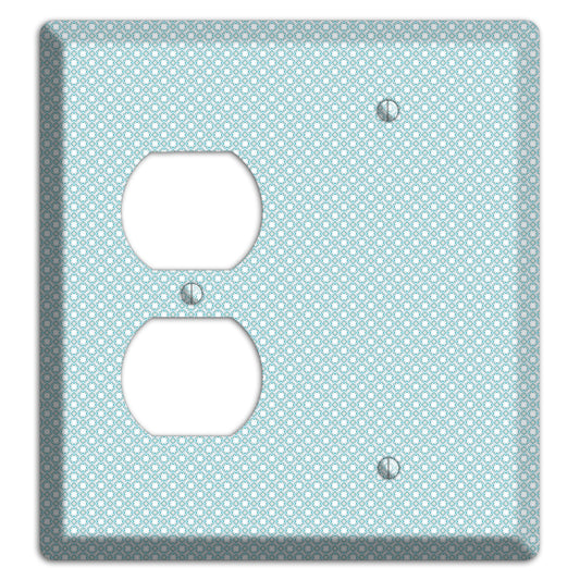 Light Blue Geometric Duplex / Blank Wallplate