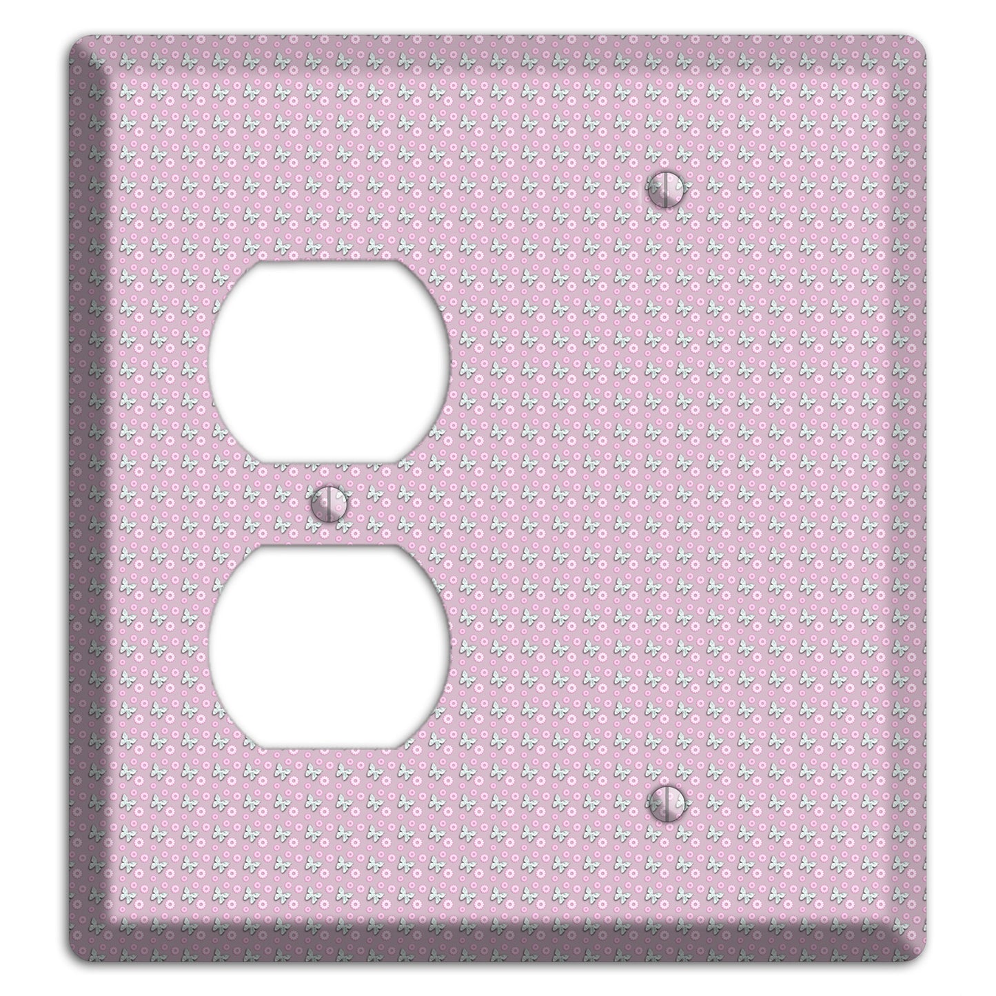 Pink with Butterflies Duplex / Blank Wallplate