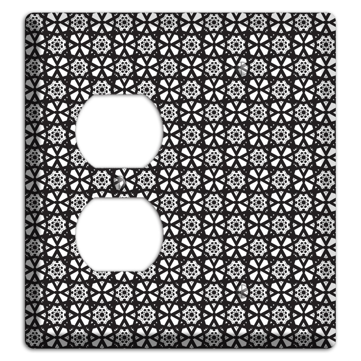 White with Black Arabesque Duplex / Blank Wallplate