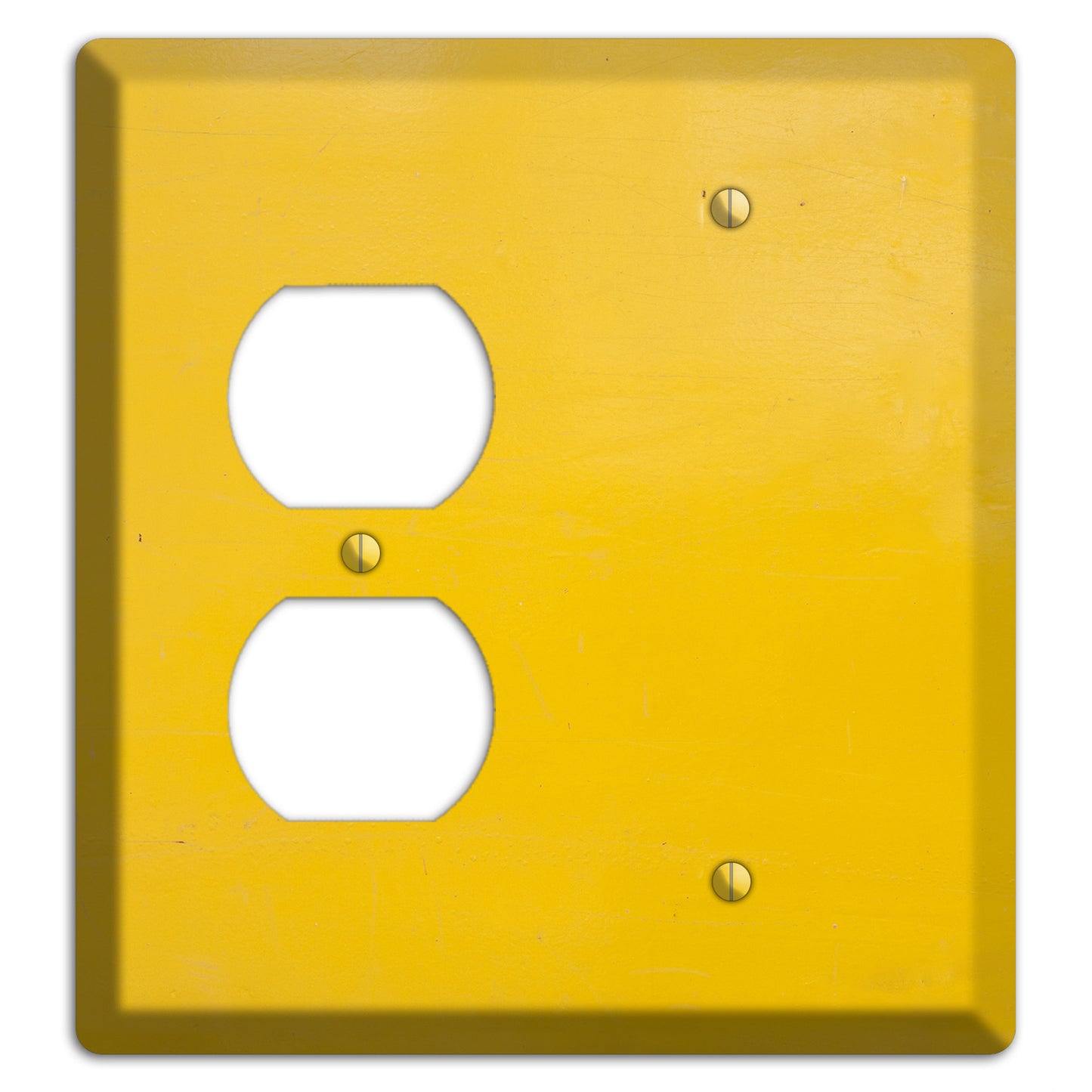 Bright Yellow Concrete Duplex / Blank Wallplate