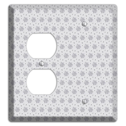 Multi Grey Calico Duplex / Blank Wallplate