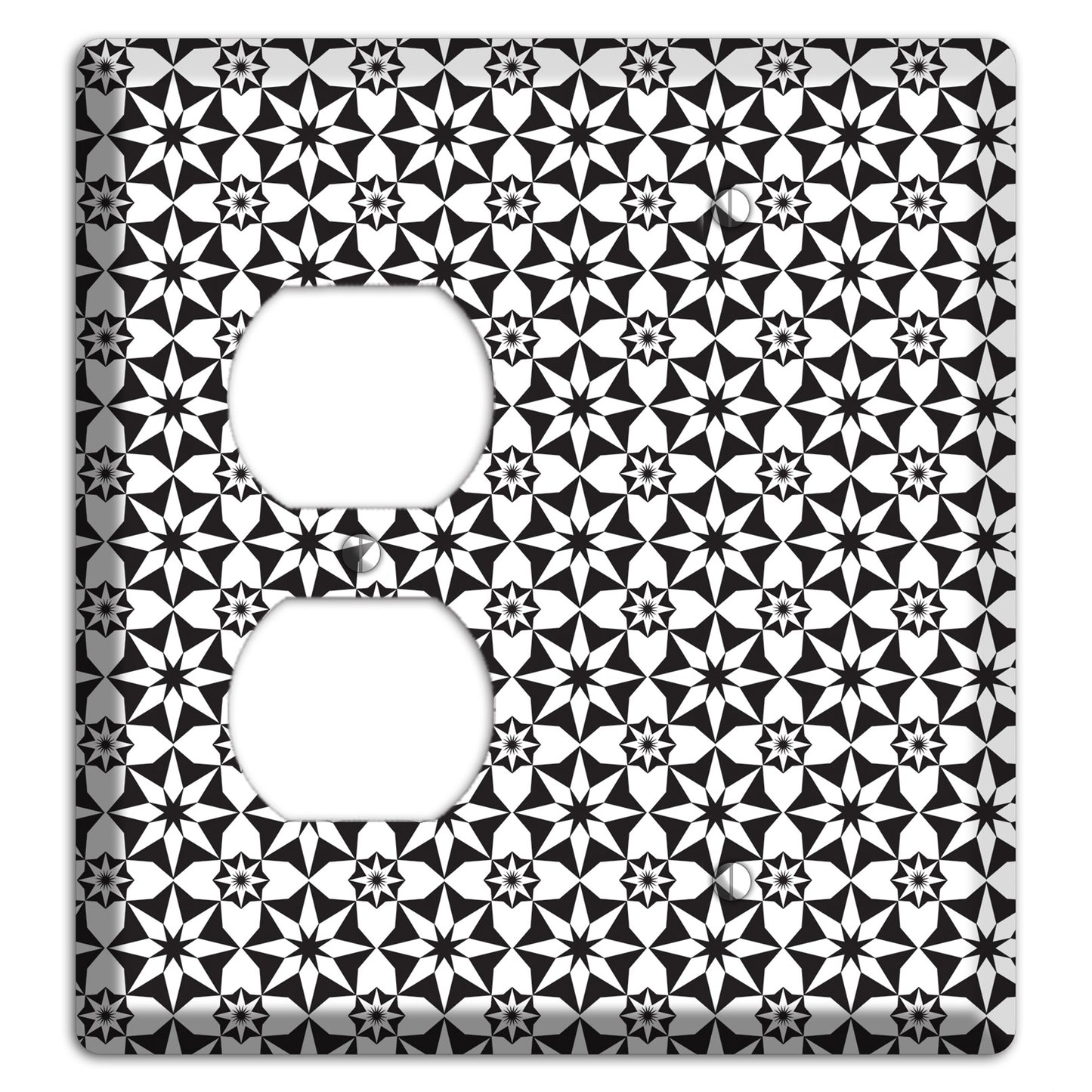 White with Black Foulard 2 Duplex / Blank Wallplate