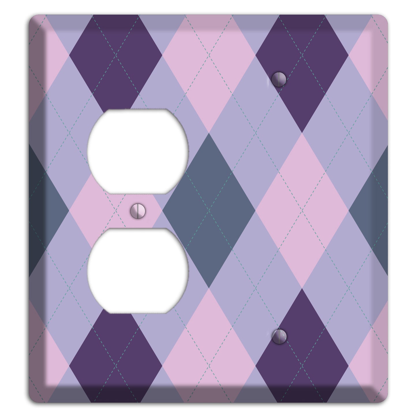 Lilac Argyle Duplex / Blank Wallplate