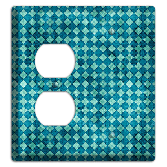 Turquoise Grunge Diamond 2 Duplex / Blank Wallplate