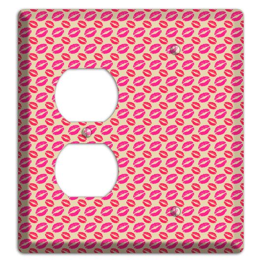 Pink and Red Kisses Duplex / Blank Wallplate