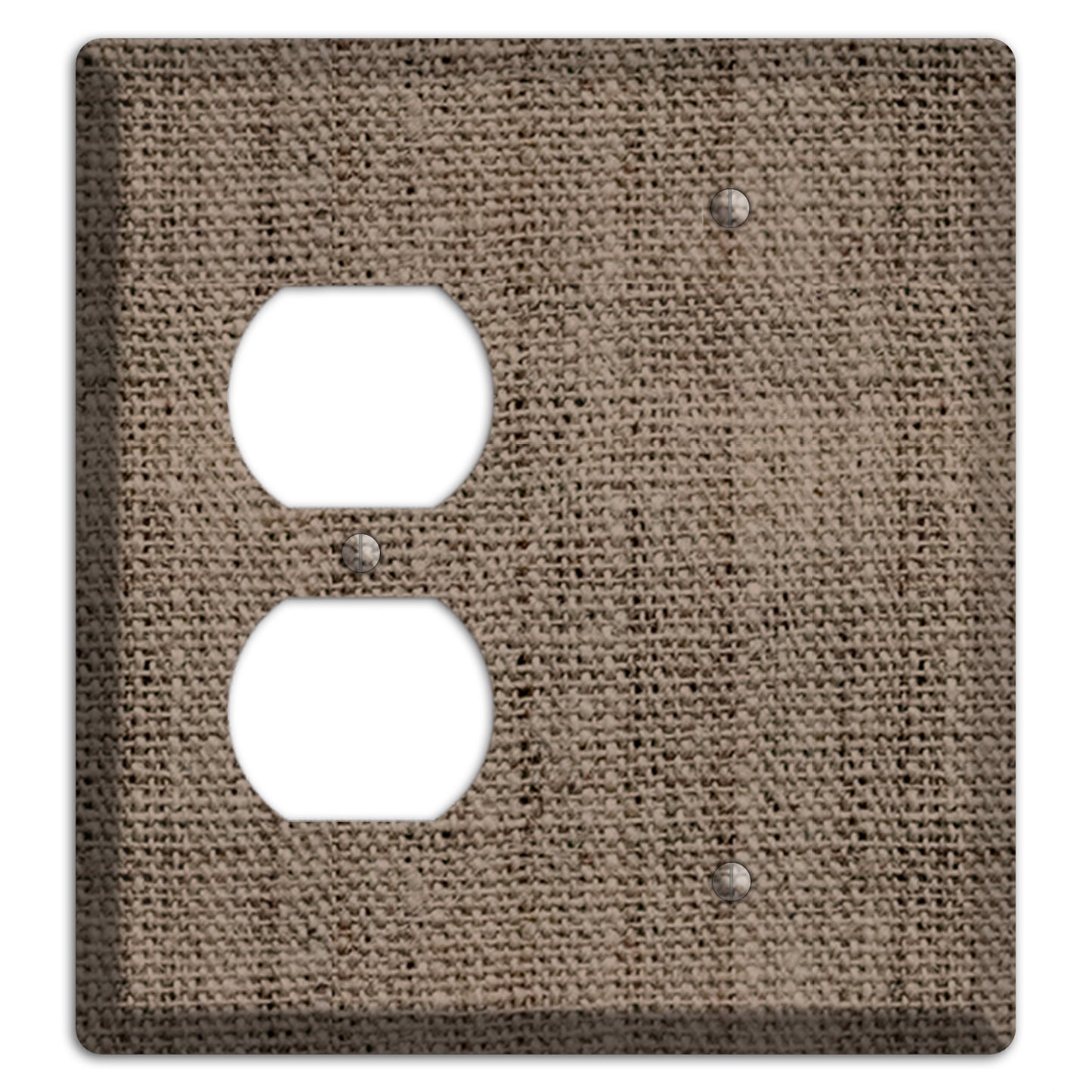 Coffee Burlap Duplex / Blank Wallplate