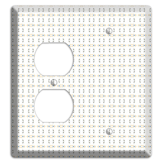 White with Grey and Olive Simple Geometric Duplex / Blank Wallplate