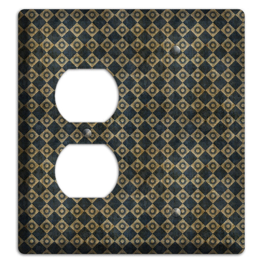 Black and Grey Diamond Circles Duplex / Blank Wallplate