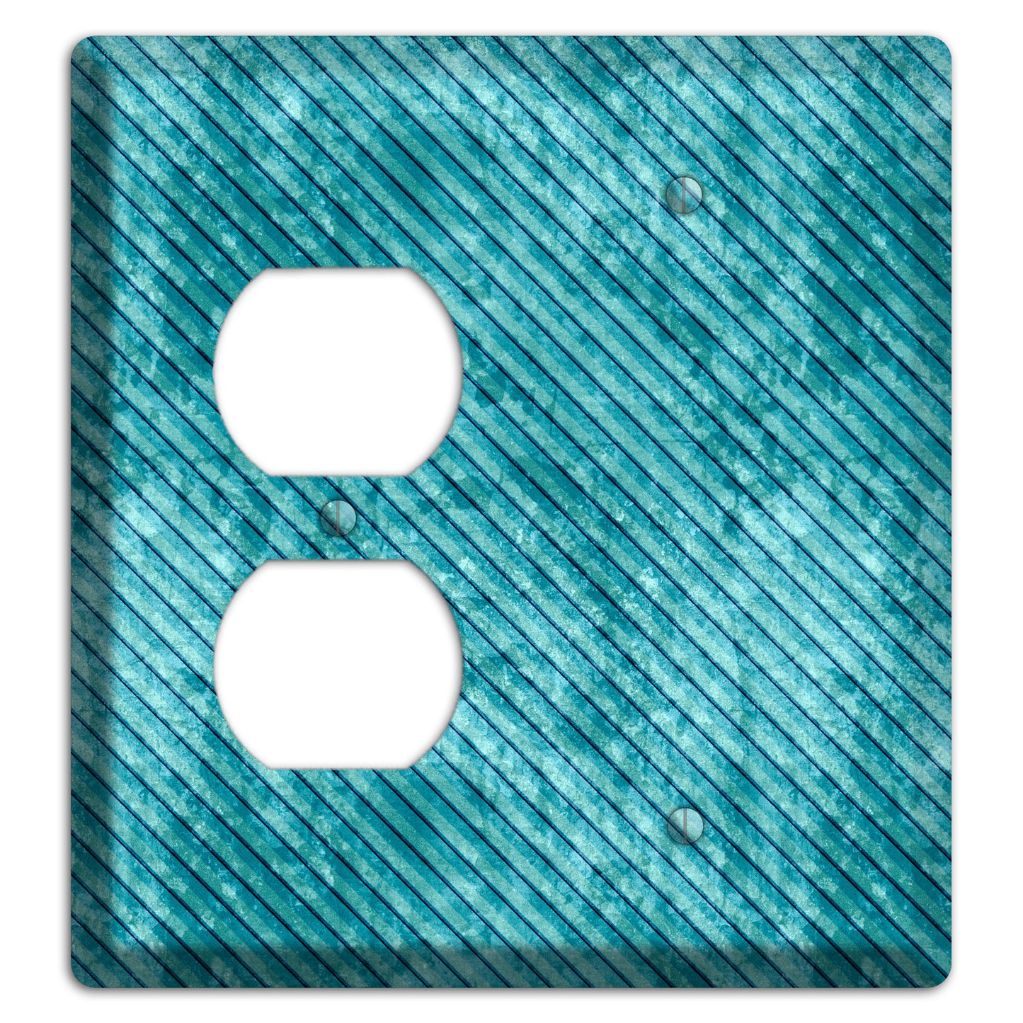 Turquoise Denim Duplex / Blank Wallplate