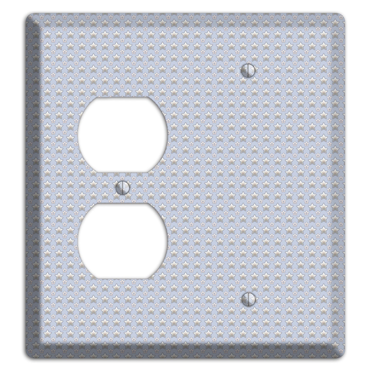 Grey Stars Duplex / Blank Wallplate