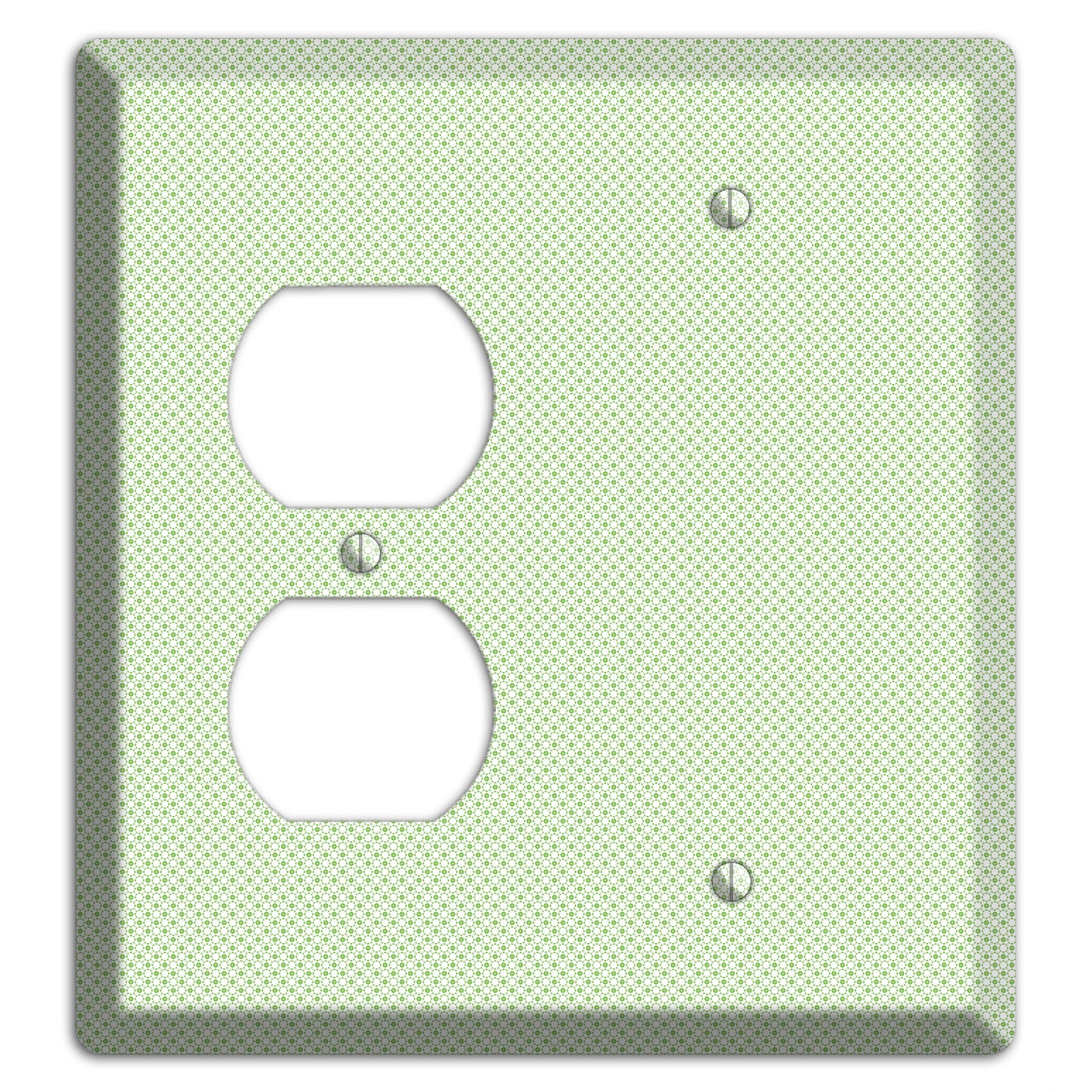 Light Green Tiny Geometric Duplex / Blank Wallplate