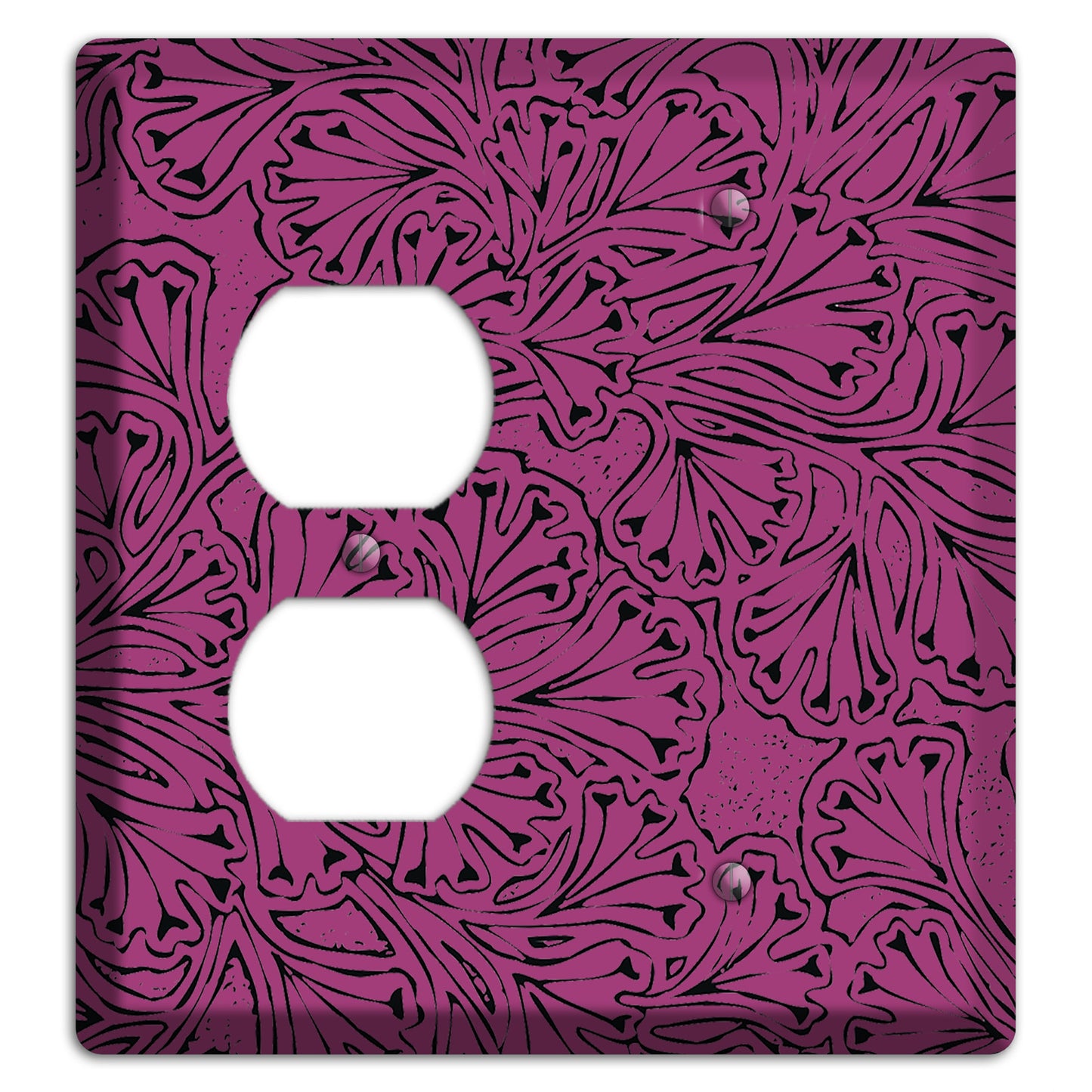 Deco Plum Interlocking Floral Duplex / Blank Wallplate