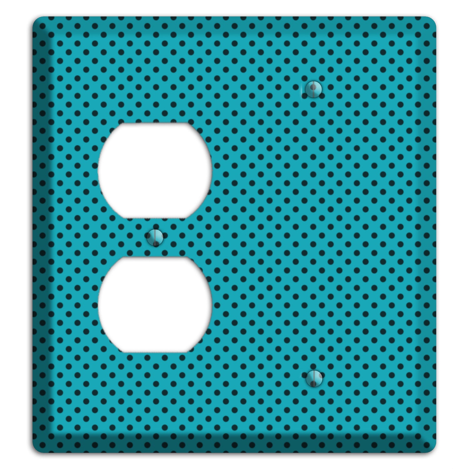 Turquoise with Polka Dots Duplex / Blank Wallplate