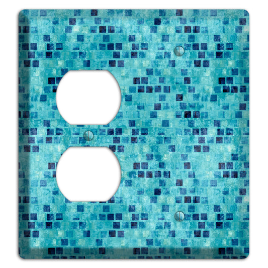 Turquoise Grunge Tile Duplex / Blank Wallplate