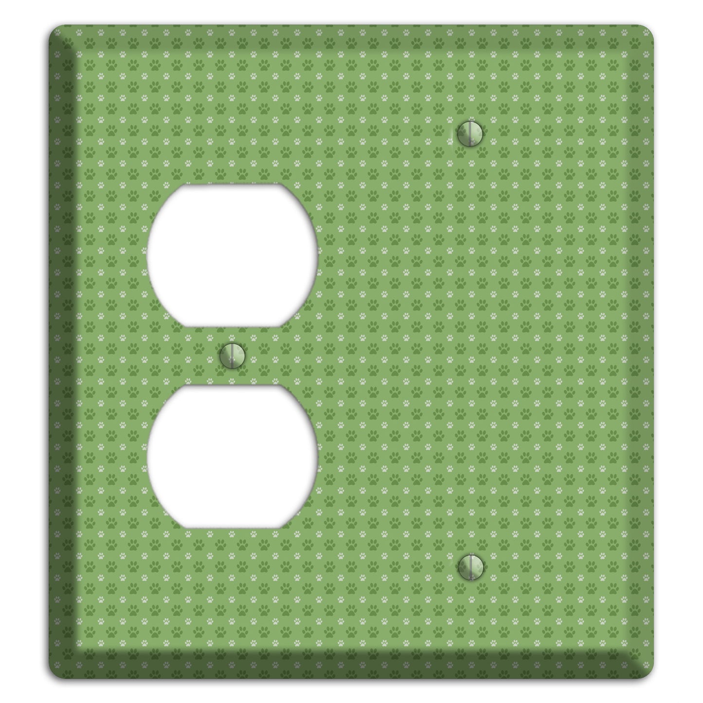 Green Paw Prints Duplex / Blank Wallplate