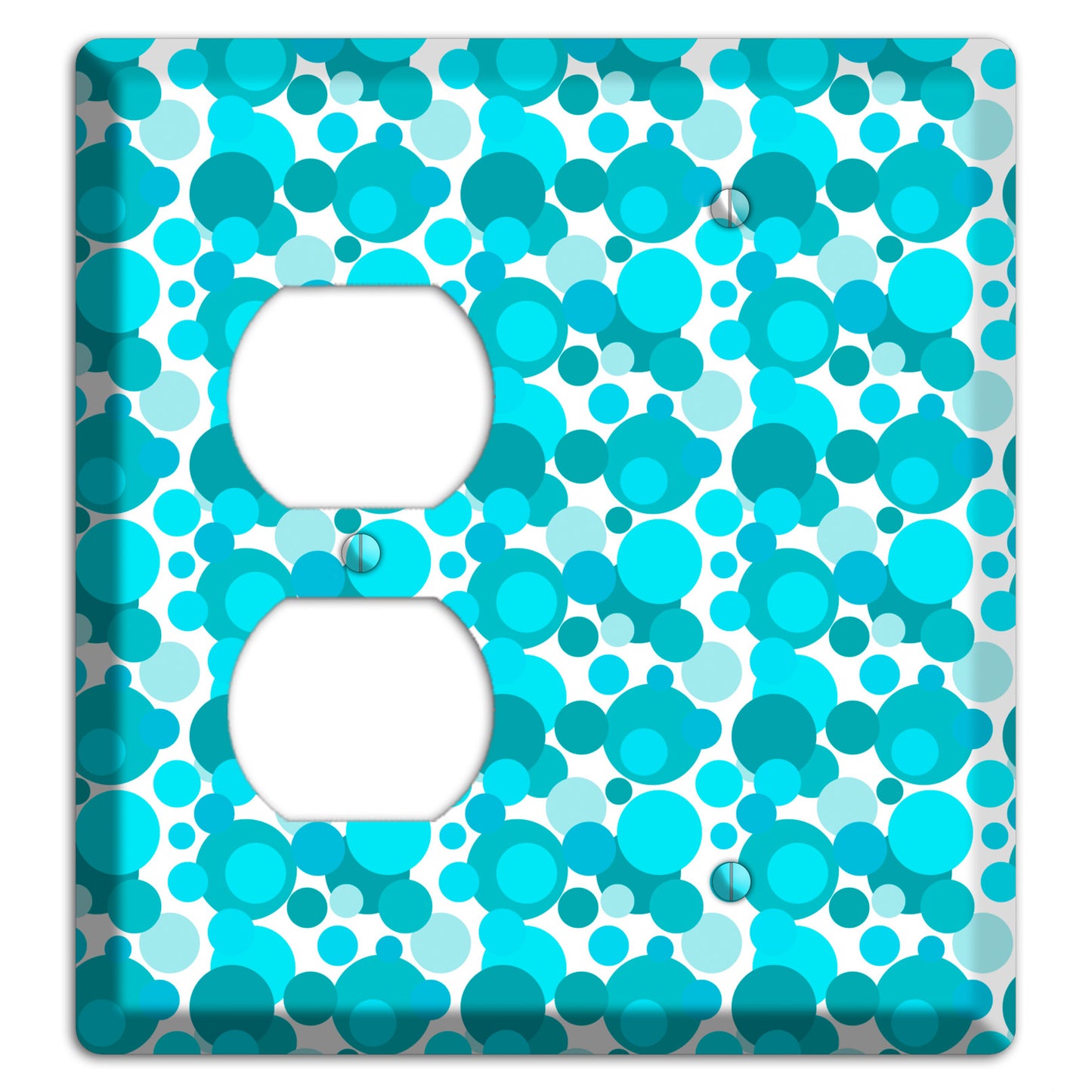 Multi Turquoise Bubble Dots Duplex / Blank Wallplate