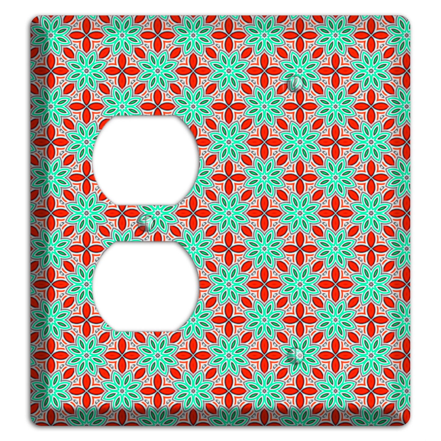 Green and Red Foulard 2 Duplex / Blank Wallplate