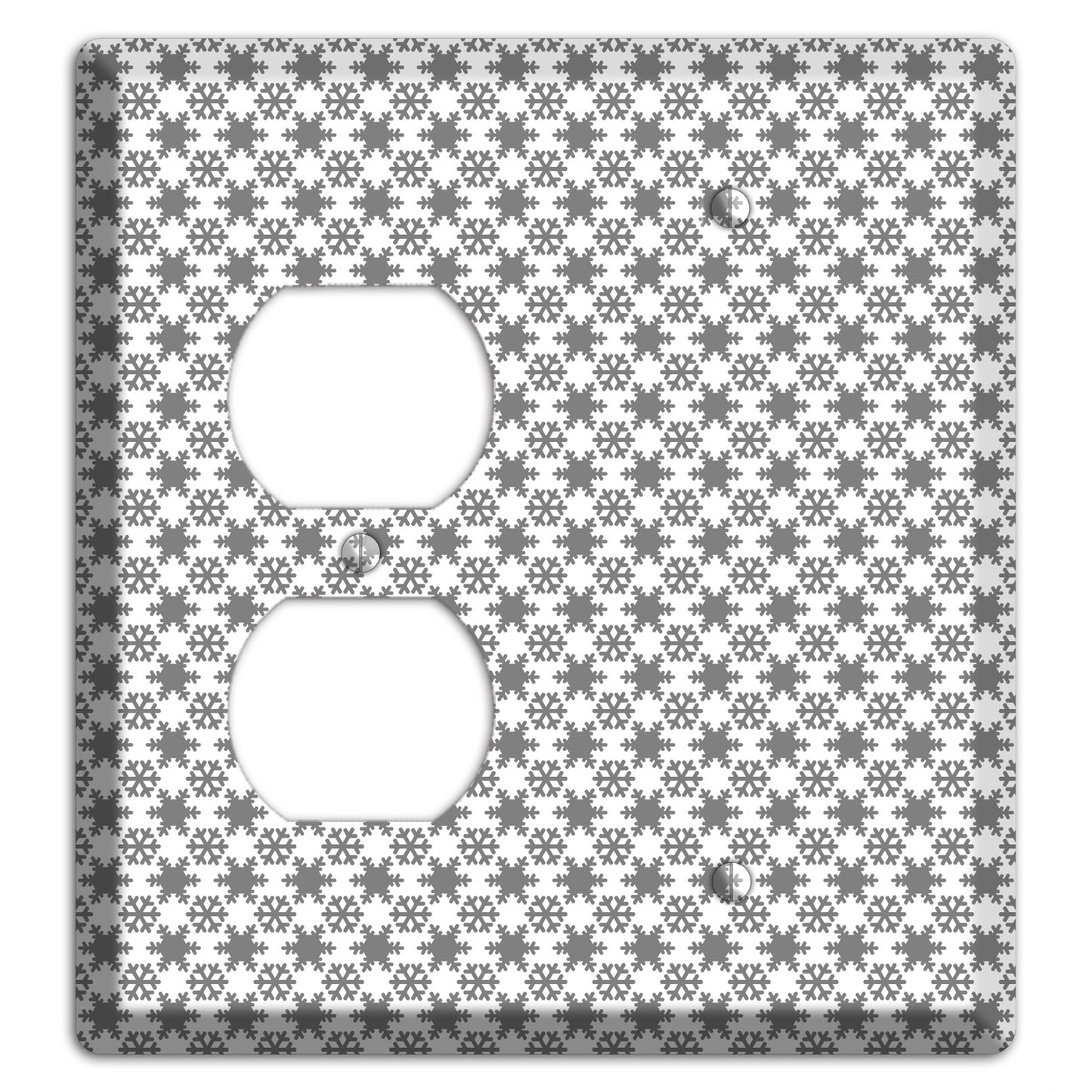 Grey Snowflakes Duplex / Blank Wallplate