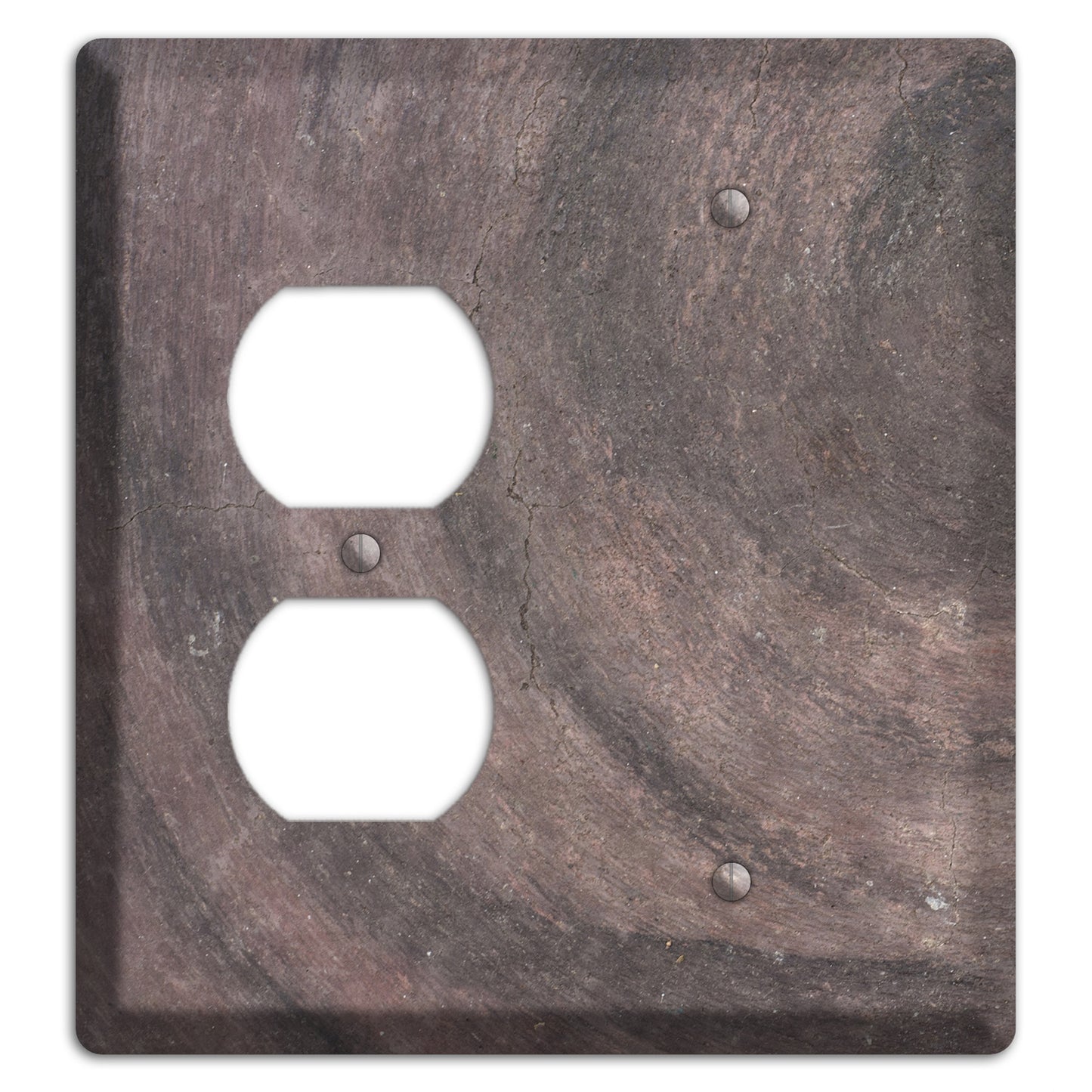 Brown Swirl Concrete Duplex / Blank Wallplate