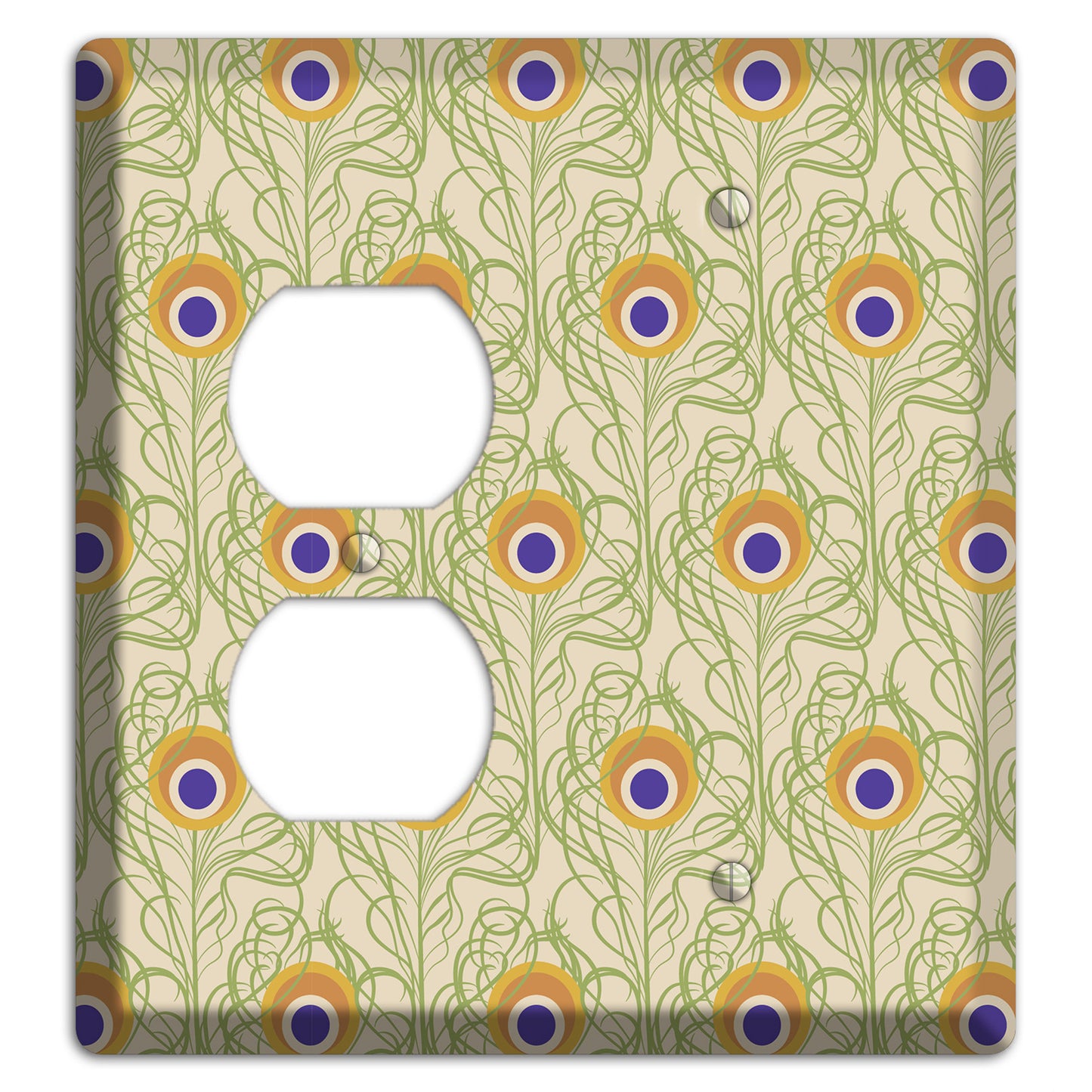 Nouveau Peacock Duplex / Blank Wallplate