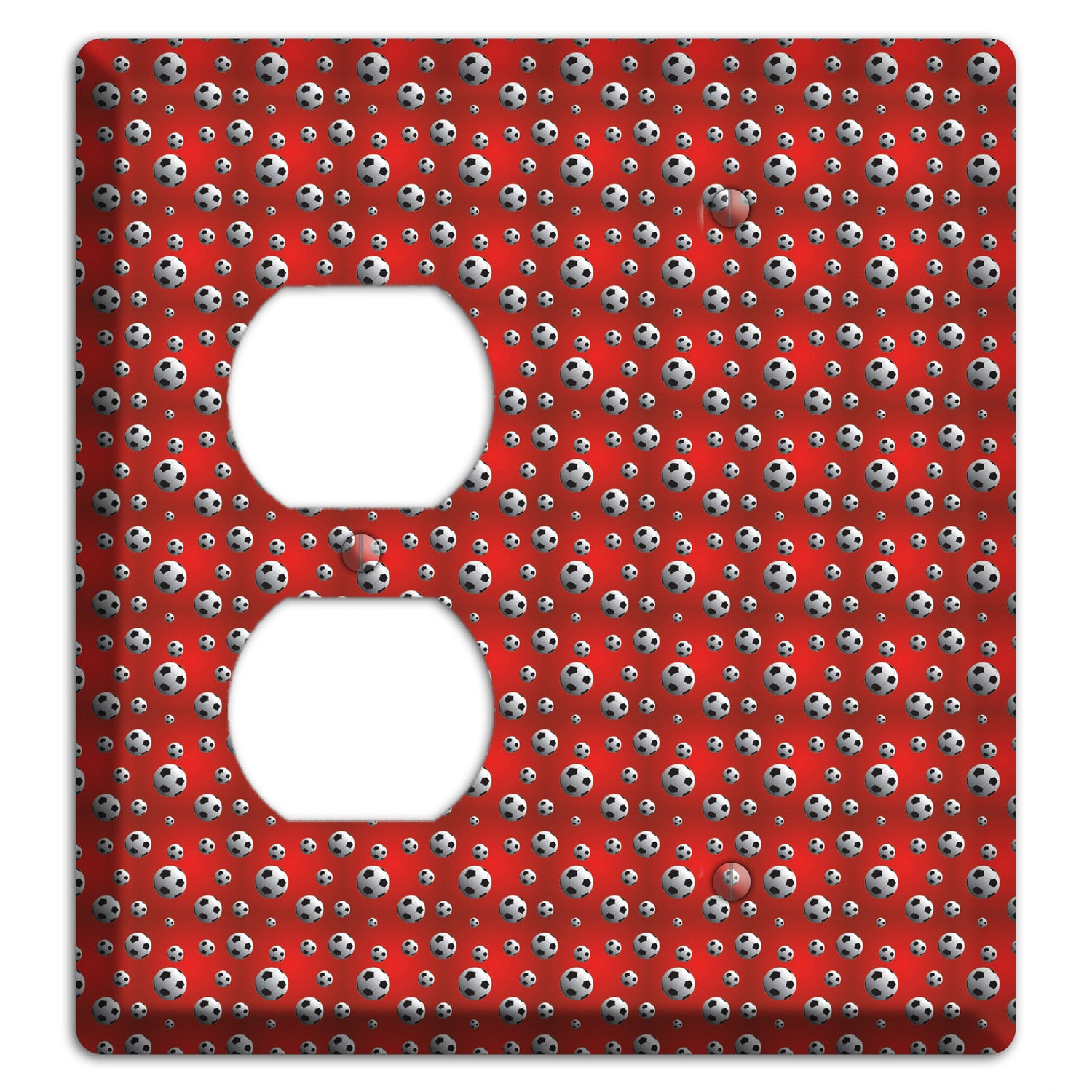 Red with Soccer Balls Duplex / Blank Wallplate