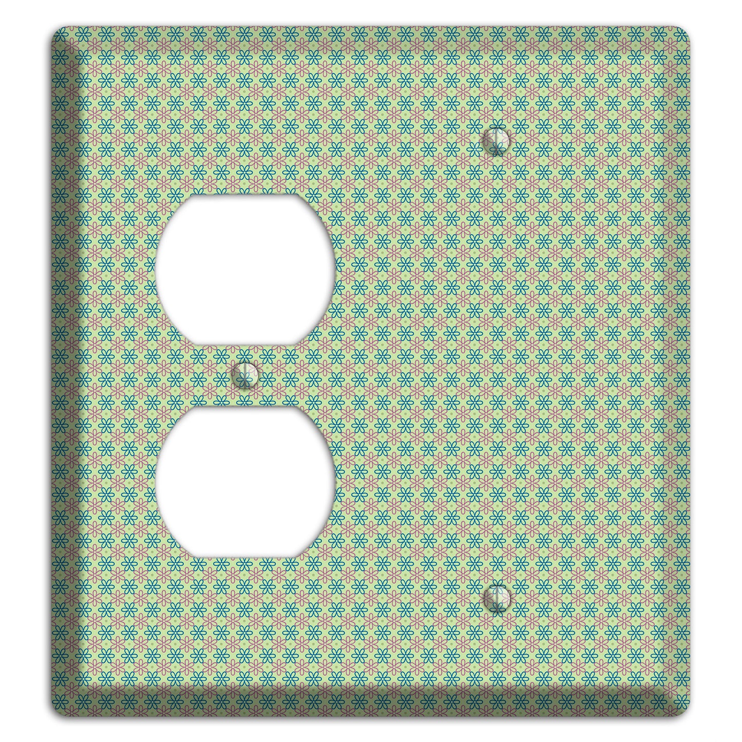 Multi Green Foulard Duplex / Blank Wallplate