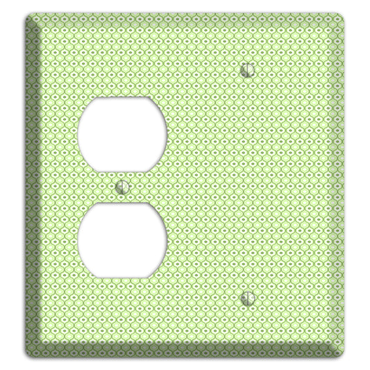 Multi Green Tiny Double Scallop Duplex / Blank Wallplate