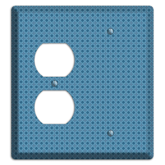 Multi Blue Tiled Foulard Duplex / Blank Wallplate