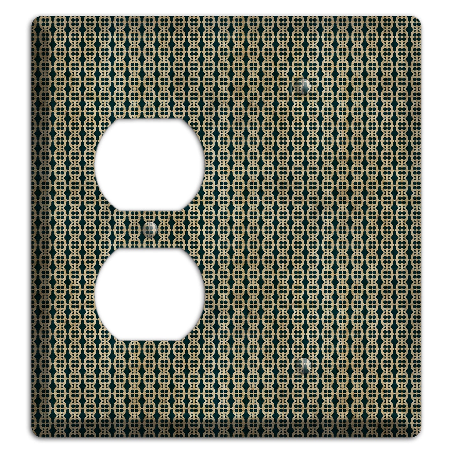 Dark Green Grunge Tiny Tiled Tapestry 3 Duplex / Blank Wallplate