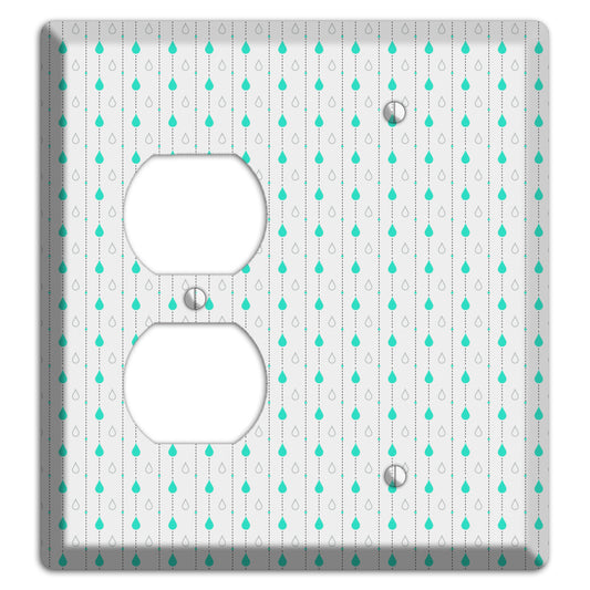 White and Blue Drops Duplex / Blank Wallplate