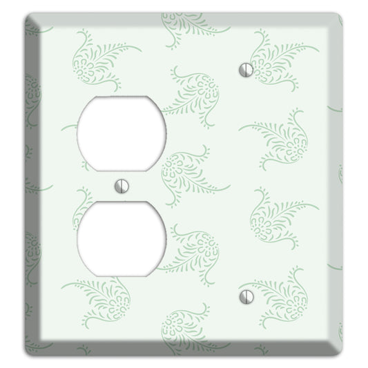 Mint Trefoil Cartouche Duplex / Blank Wallplate