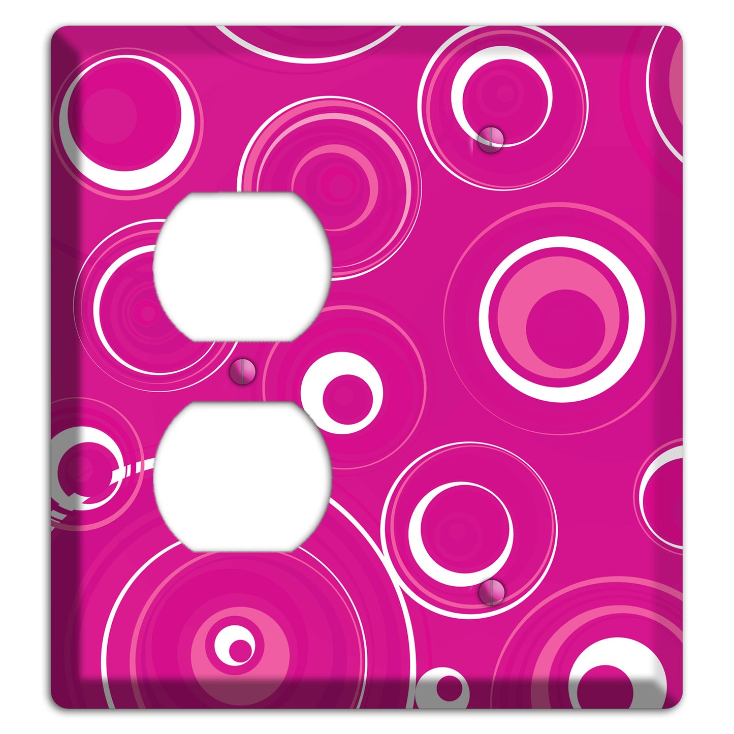 Dark Pink Circles Duplex / Blank Wallplate